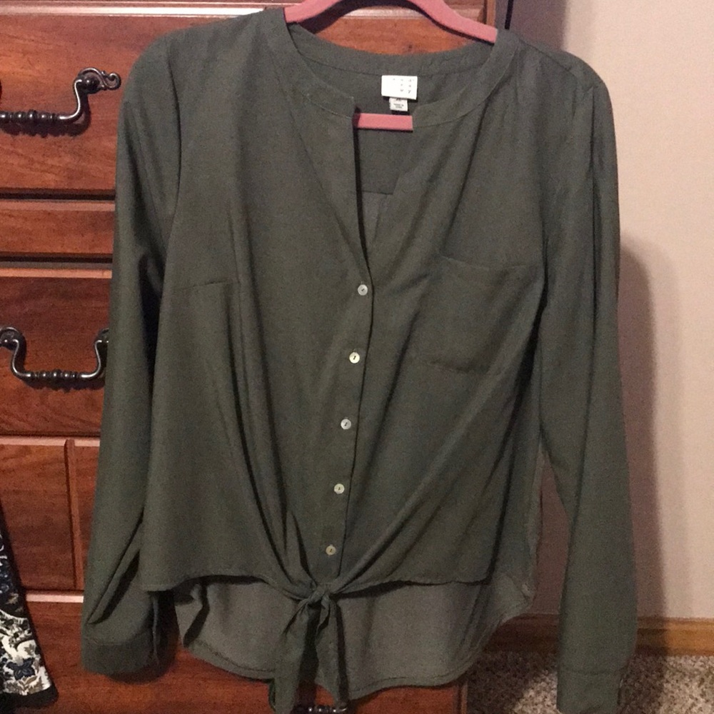 NWOT Army green blouse